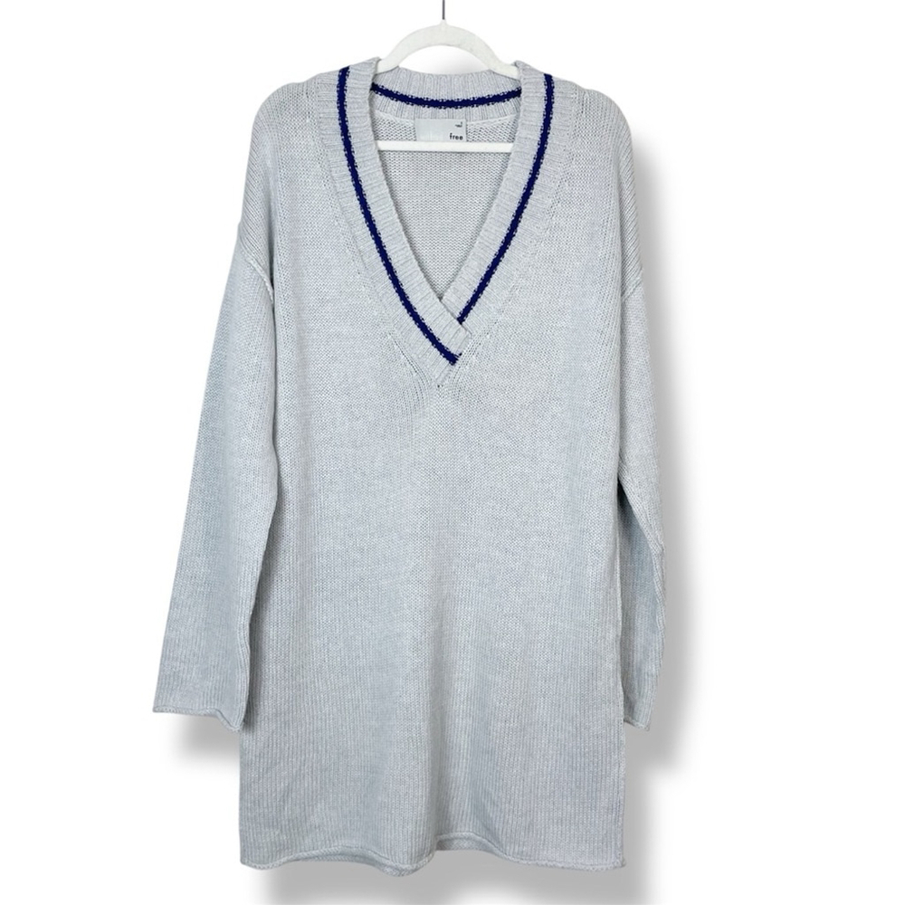 Aritzia Wilfred Free Merino Wool Vanders Sweater Dress Long Sweater Grey